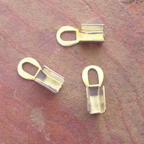 3mm Evergleam Gold Plated Fold Over Leather Ends