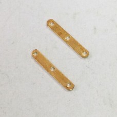 15mm 3-Hole Base Metal Spacer Bar - Gold Plated - Pack of 40
