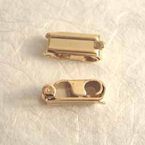 5x13mm Fold Over Clasps - Gold Plated - ea/10