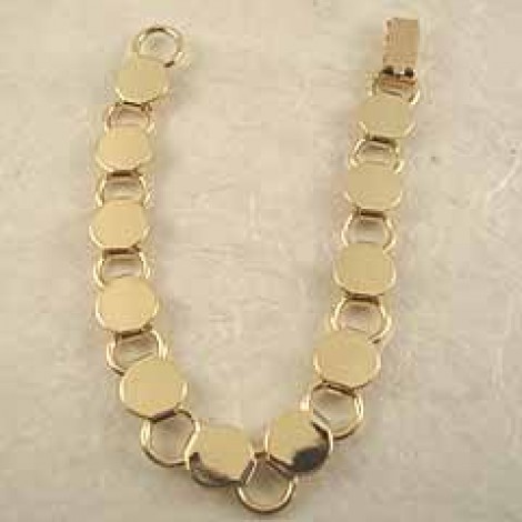 7.25" Disk & Loop Gold Plated Steel Bracelet