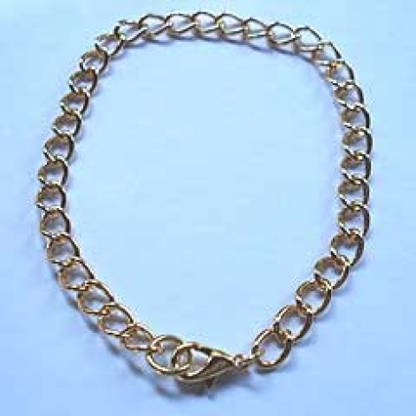 20cm Gold Plated Heavy Curb Chain Bracelet