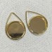 22x15mm (12mm ID) Gold Plated Brass Teardrop Bezel Settings - Per Pair 22x15mm (12mm ID) Gold Plated Brass Teardrop Bezel Settings - Per Pair