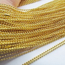 27in (70cm) 1.5mm Gold Plated Ball Chain Necklaces