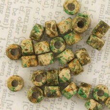 6x4mm Greek Ceramic Tube Beads - Golden Autumn