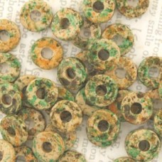 8x3mm Greek Ceramic Washer Beads - Golden Autumn - Pack of 50