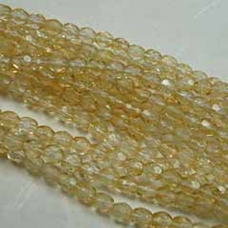 3mm Cz Fire Polished Round Beads - Golden Yellow