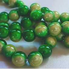 8mm Multi-Tone Green Japanese Miracle Beads - Pack of 10