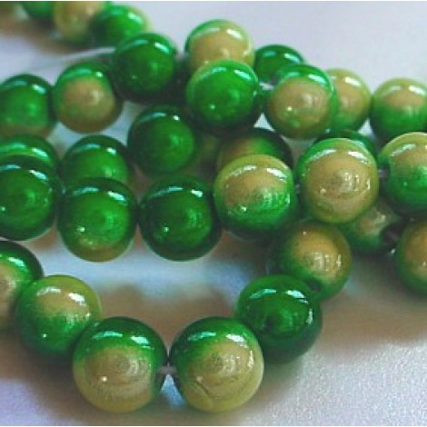 8mm Multi-Tone Green Miracle Beads