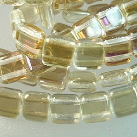6mm CzechMates 2-Hole Tile Beads - Twilight Crystal - Pack of 20