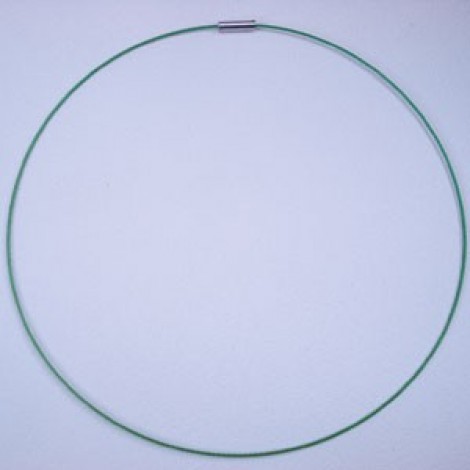 18" (45.7cm) 1mm Leaf Green Stainless Steel Choker w-Magnetic Clasp - Each