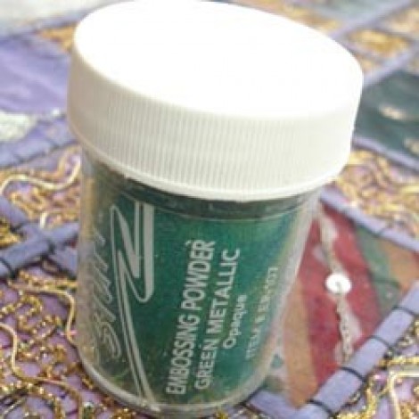 Stamp-n-Stuff Embossing Powder - Opaque Green Metallic