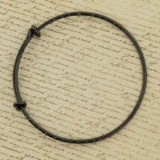 65mm dia Gunmetal Black Brass Wiring Bracelet for beading - Each
