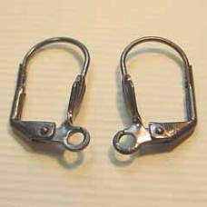 Gunmetal French Shell Leverback Earwires - Pack of 2 pair