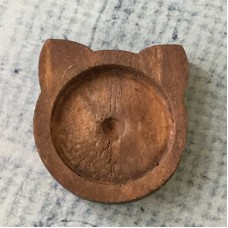25x24mm (18mmID) Wooden Cat Face Pendant Bezel Settings - Dark 