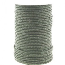 2.5mm Braided 4-Ply Leather Cord - Ant Martian Green