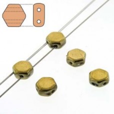 6mm Cz Honeycomb 2-Hl Beads - Crystal Full Amber - Pack of 30