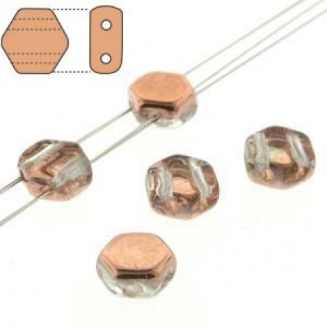 6mm Cz 2-Hl Honeycomb Beads - Crystal Capri - Pack of 30