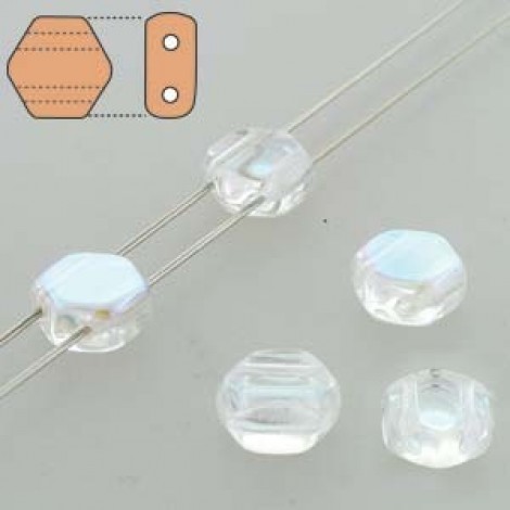 6mm Cz 2-Hl Honeycomb Beads - Crystal AB - Pack of 30