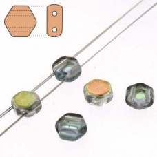 6mm Cz 2-Hl Honeycomb Beads - Crystal Graphite Rainbow - Pack of 30