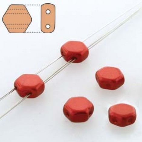 6mm Cz 2-Hl Honeycomb Beads - Chalk Lava Red - Pack of 30 6mm Cz 2-Hl Honeycomb Beads - Chalk Lava Red - Pack of 30