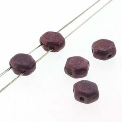 6mm Cz 2-Hl Honeycomb Beads - Purple Vega - Pack of 30
