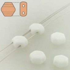 6mm Cz 2-Hl Honeycomb Beads - Chalk Opaque - Pack of 30