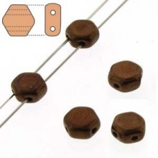 6mm Cz 2-Hole Honeycomb Beads - Jet Bronze - Pack of 30