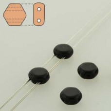 6mm Cz 2-Hole Honeycomb Beads - Jet - Pack of 30