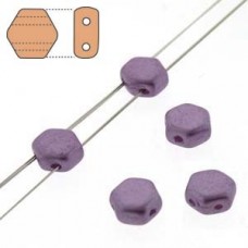 6mm Cz 2-Hole Honeycomb Beads - Pastel Lilac - Pack of 30