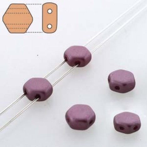 6mm Cz 2-Hole Honeycomb Beads - Pastel Burgundy - Pack of 30