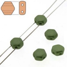 6mm Cz 2-Hole Honeycomb Beads - Pastel Olivine - Pack of 30