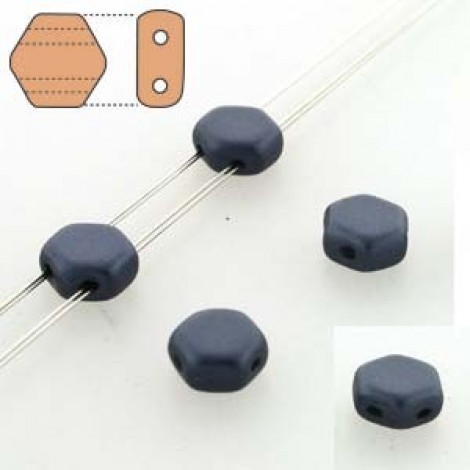 6mm Cz 2-Hole Honeycomb Beads - Pastel Montana - Pack of 30