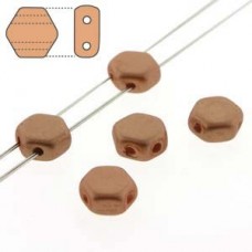 6mm Cz 2-Hl Honeycomb Beads - Matte Metallic Copper - Pack of 30