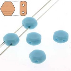 6mm Cz 2-Hl Honeycomb Beads - Opq Blue Turquoise - Pack of 30