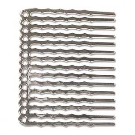 43x35mm Beadsmith 14 Hole Silver Plated Hair Comb