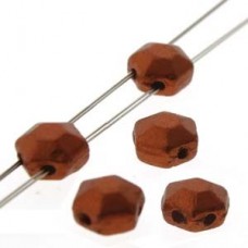 6mm Honeycomb Jewel Beads - Chiseled Brz Fire Red- Pack of 30