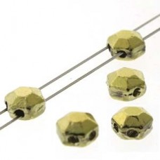 6mm Honeycomb Jewel Beads - Chiseled Amber- Pack of 30