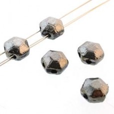 6mm Honeycomb Jewel Beads - Chiseled Chrome