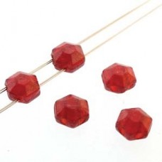 6mm Honeycomb Jewel Beads - Chiseled Ruby Luster