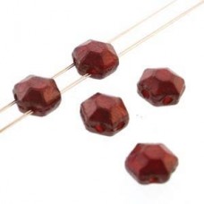 6mm Honeycomb Jewel Beads - Chiseled Ruby Wine