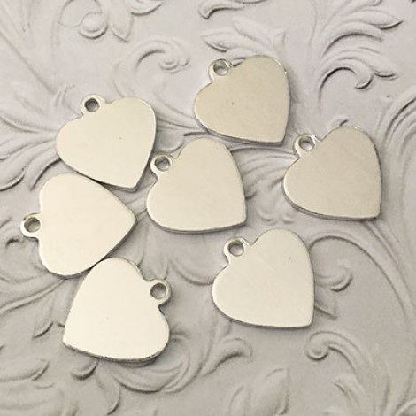 12.5mm (1/2") Heart with Ring Tag - Aluminium - Premium Stamping Blanks