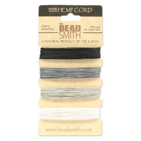 .5mm Beadsmith Hemp Cord - Onyx Shades x 4