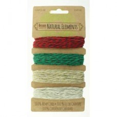 .5mm Beadsmith Hemp Cord - Metallic Holiday Mix x 4