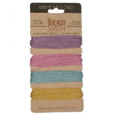 1mm (20lb) Beadsmith Hemp Cord - Pastel Colours x 4 (36 metres)