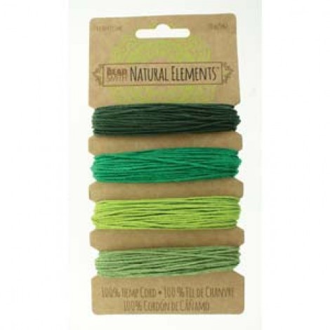 1mm (20lb) Beadsmith Hemp Cord - Emerald Shades x 4 (36 metres) 1mm (20lb) Beadsmith Hemp Cord - Emerald Shades x 4 (36 metres)