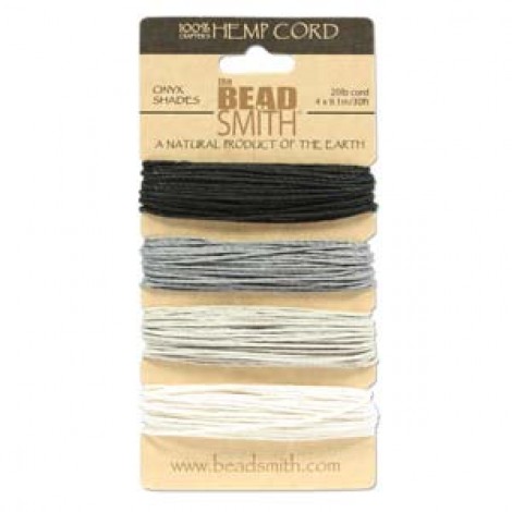 1mm (20lb) Beadsmith Hemp Cord - Onyx Shades x 4 (36 metres) 1mm (20lb) Beadsmith Hemp Cord - Onyx Shades x 4 (36 metres)