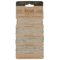 Beadsmith Natural Colour Hemp Cord - 4 Assorted Cord Weights