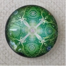 25mm Art Glass Backed Cabochons - Hippy Mix Design 1 - Each