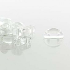8x4mm Czech Half Moon 2-Hole Beads - Crystal - Pack of 50