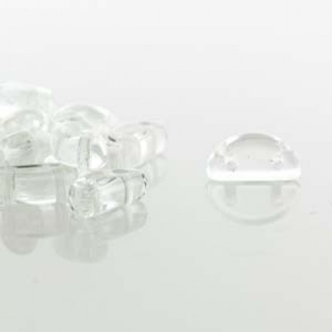 8x4mm Czech Half Moon 2-Hole Beads - Crystal - Pack of 50 8x4mm Czech Half Moon 2-Hole Beads - Crystal - Pack of 50